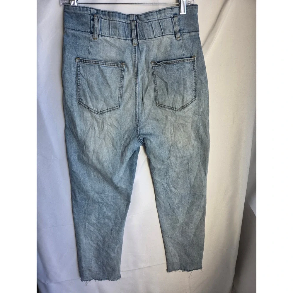 Aaron & Amber Jeans Womens  Blue Light Wash Relaxed High Rise Tapered